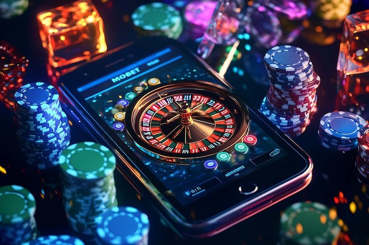 Bikini Paradise game loading screen on jackpot toto Android app with low-data streaming indicator